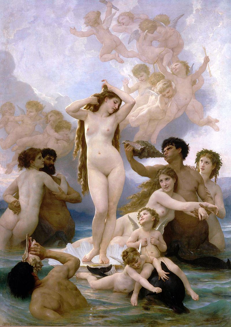 William Bouguereau, La naissance de Vénus, 1879, huile sur toile, image ©Musée d'Orsay