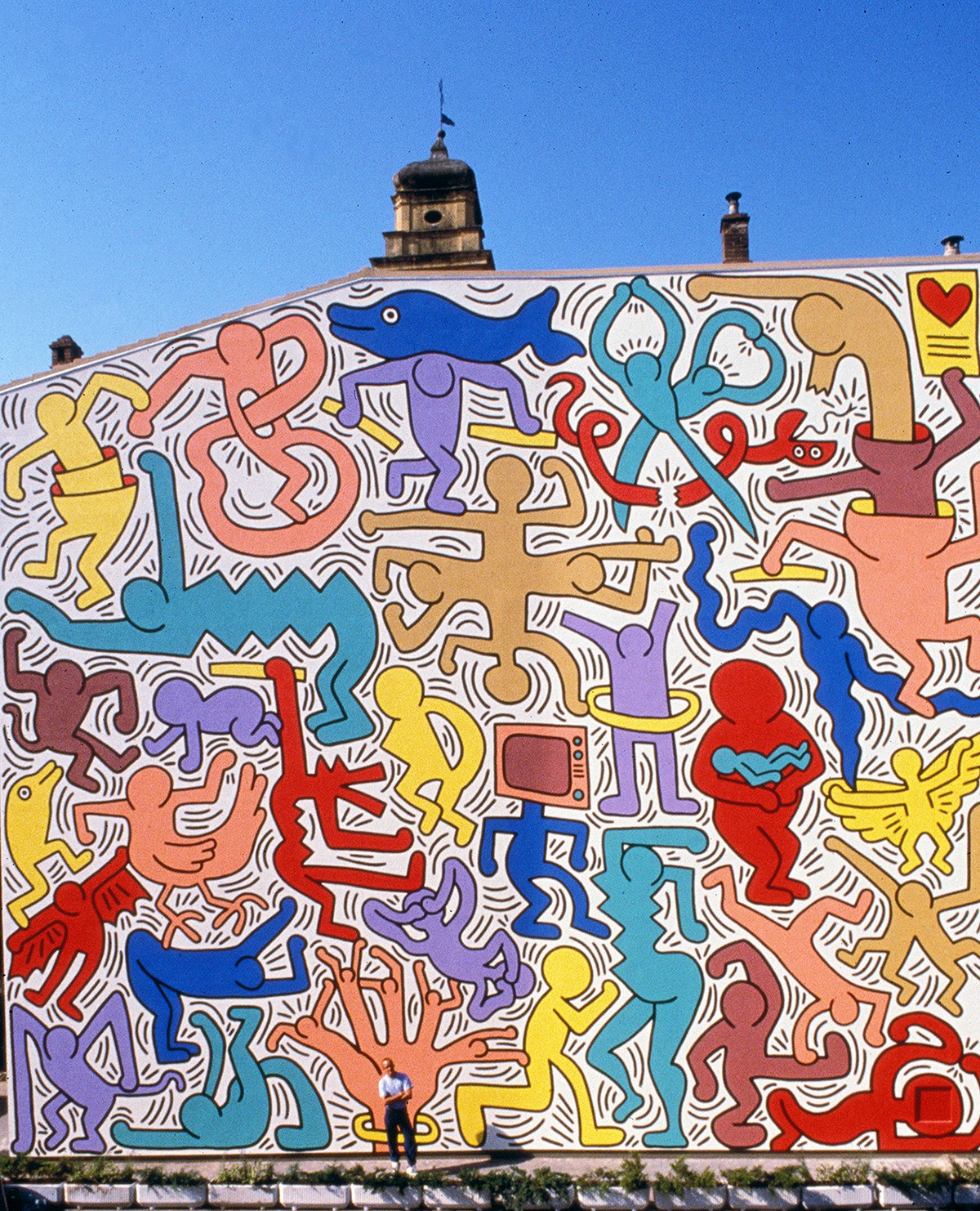 KEITH HARING. Detalle del mural "Tuttomondo" en Pisa (1989)