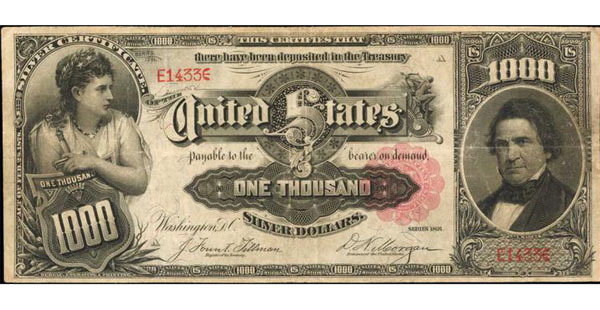 1891 $1000 Silver Certificate