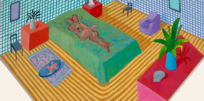 David Hockney, Birth, Copulation and Death, David Hockney, 1997, image via useum.org