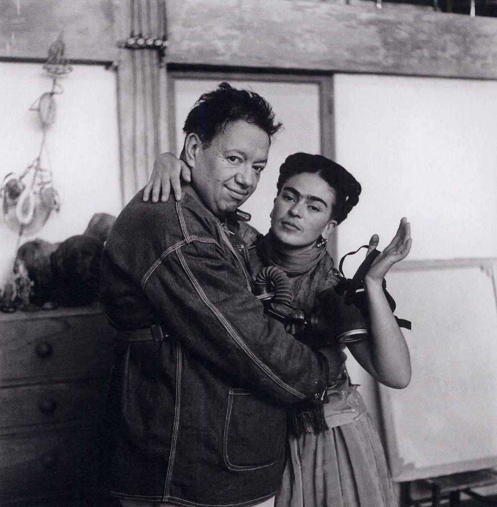 Frida Kahlo tillsammans med Diego Rivera