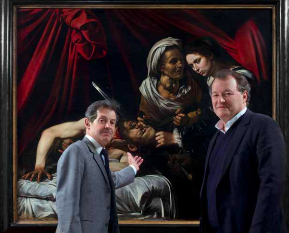Old Master's expert Eric Turquin (left) and Toulouse auctioneer Marc Labarbe in front of the painting. Image: Turquin
