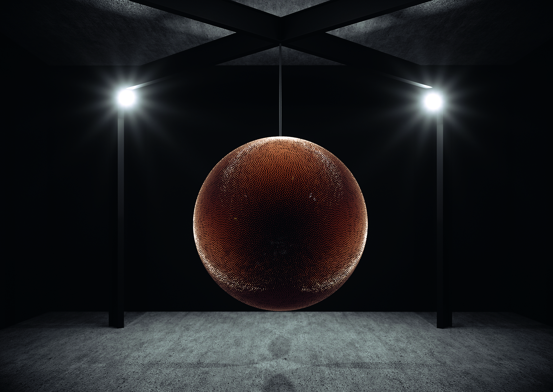 Death Star II (2017-2018), Robert Longo. Courtesy Robert Longo. Metro Pictures. Thaddaeus Ropac Gallery.