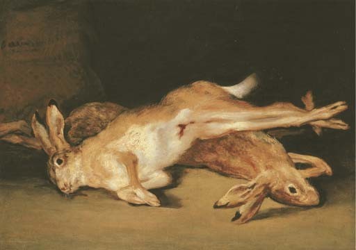 Fransisco Goya, « Nature morte aux lièvres », huile sur toile, image via Christie's