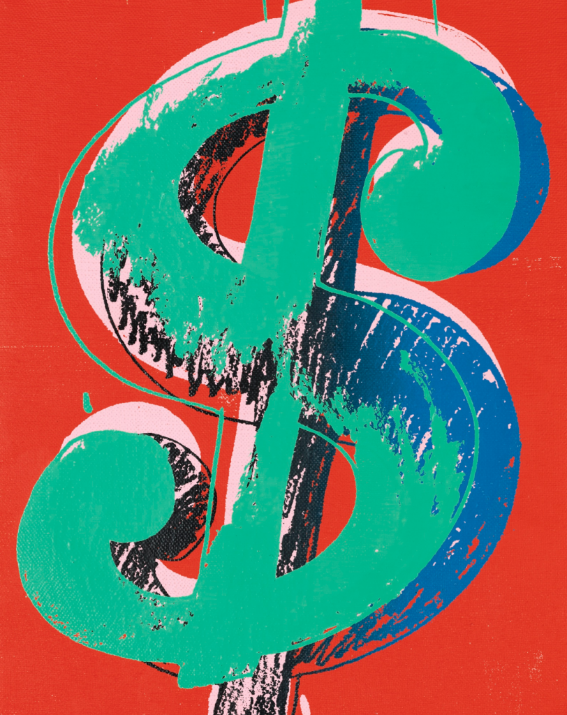 Andy Warhol, « Dollar Sign », 1982, image ©Sotheby’s
