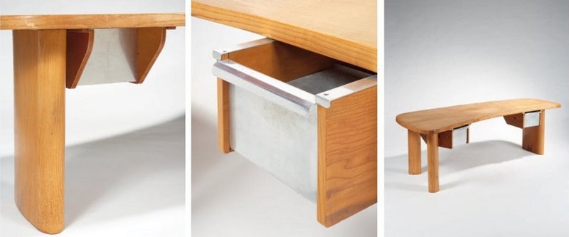 CHARLOTTE PERRIAND. Escritorio en fresno macizo y chapa. Imagen vía: Camard et associes