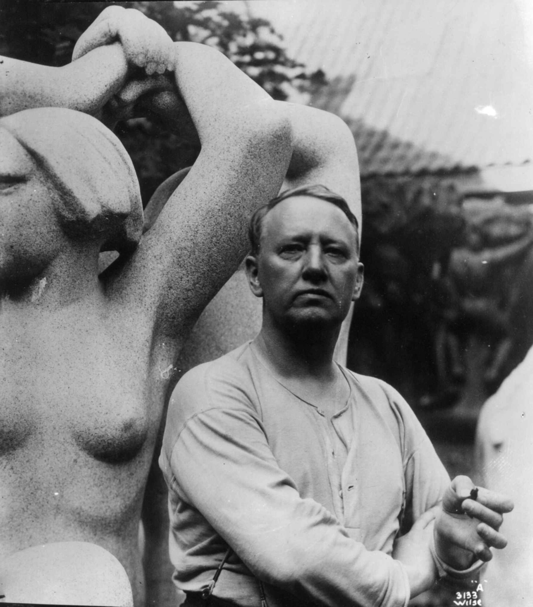 Gustav Vigeland. Foto via DigitaltMuseum.