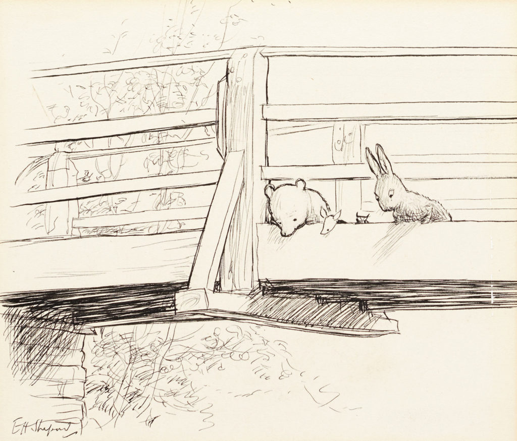 E.H. Shepard, dessin issu de The House at the Pooh Corner, image ©Sotheby's