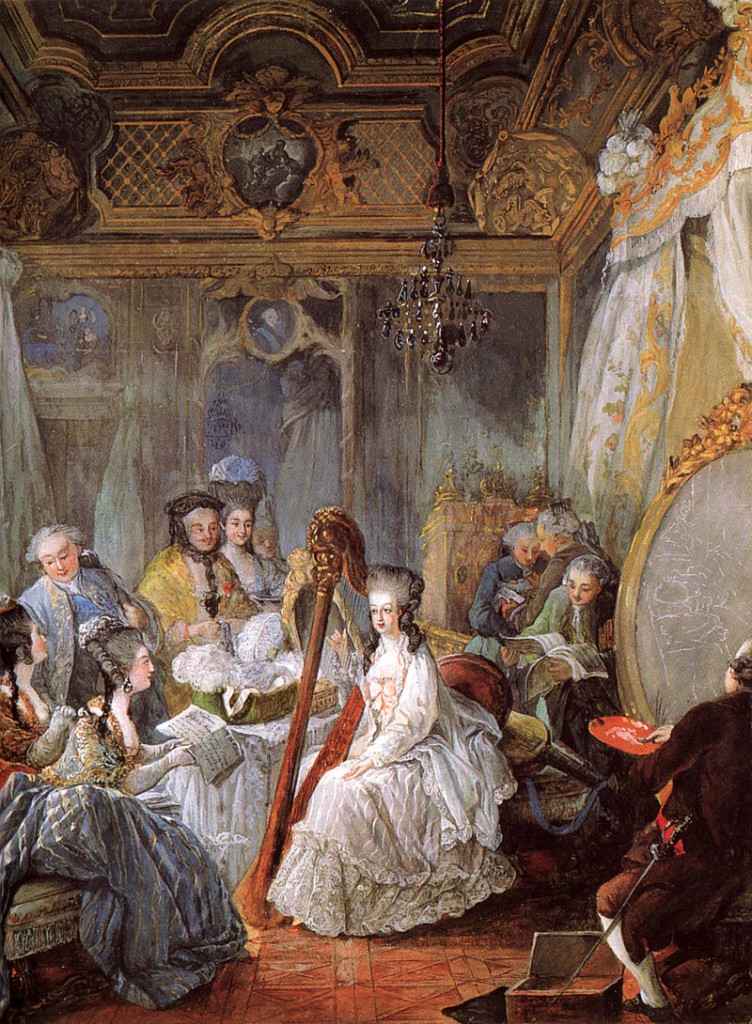 Jean-Baptiste André Gautier-Dagoty, Marie Antonette beim Harfespiel, 1777