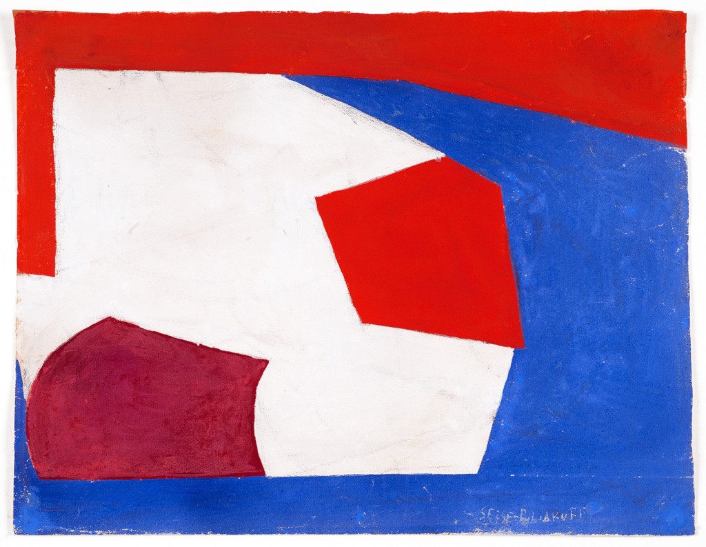 GALERIE BERT Serge POLIAKOFF Bleu blanc rouge, 1950 gouache, 30 x 39 cm, signée en bas à droite Courtesy galerie Bert