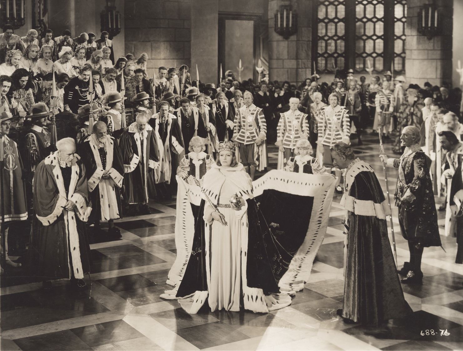 The coronation scene in Queen Christina