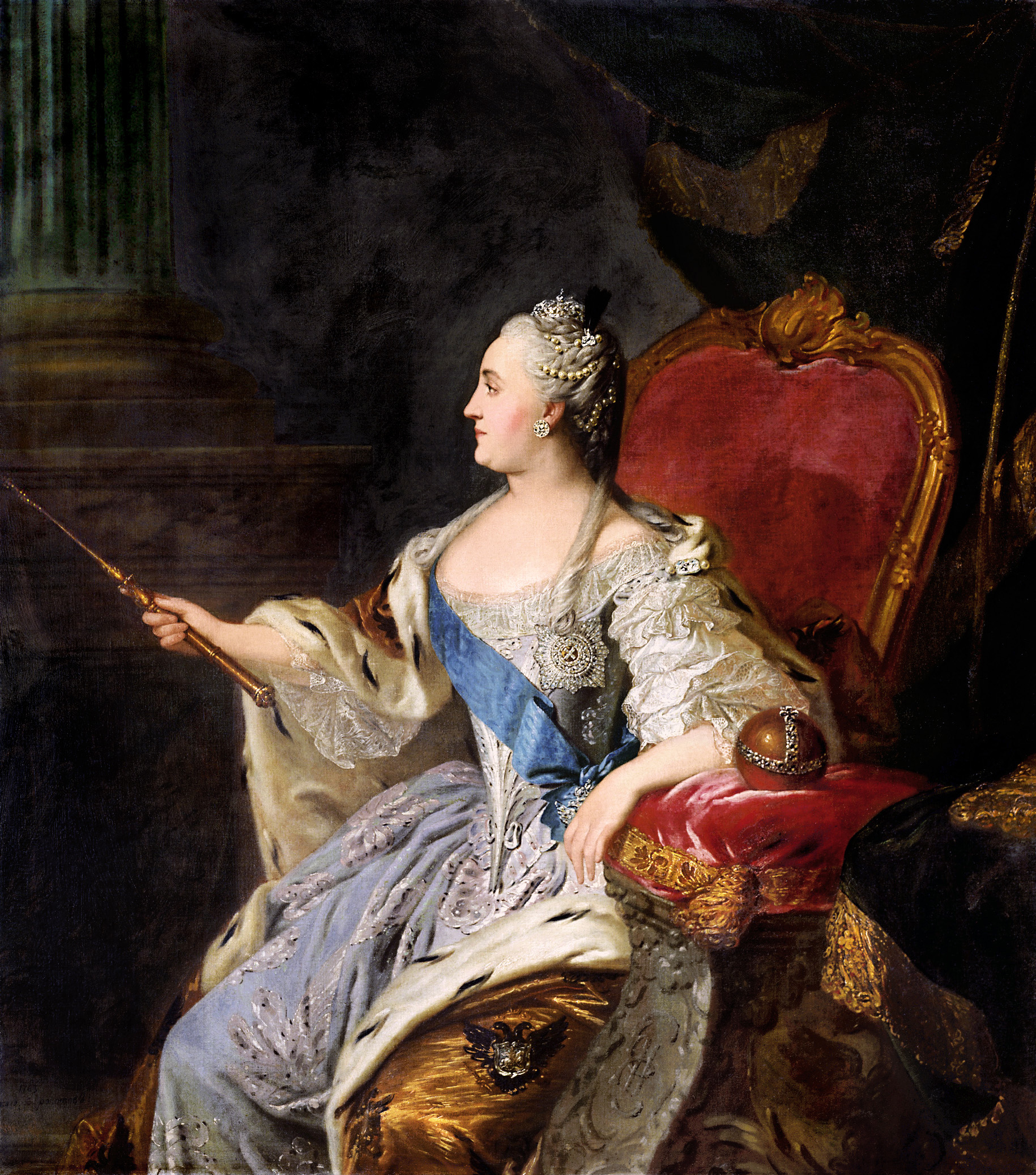 Portrait de Catherine II par Fiodor Rokotov (1763), image via Radio-Canada