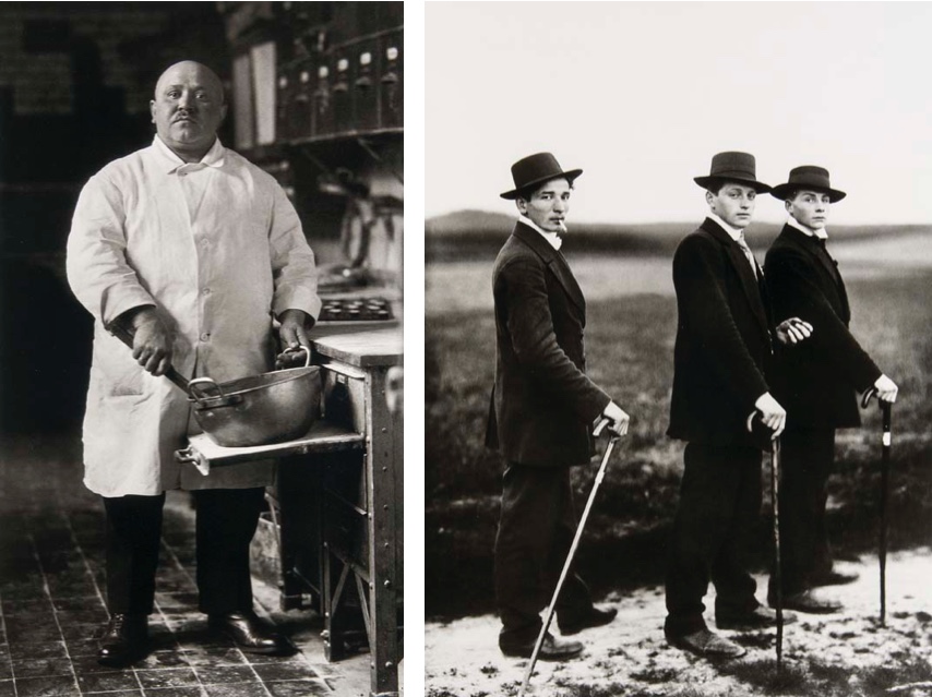 AUGUST SANDER (1876 Herdorf - 1964 Köln Links: Konditor, 1918, High Density Multiple Pigment Print 1995 Rechts: Jungbauern, 1914, High Density Multiple Pigment Print, 1995