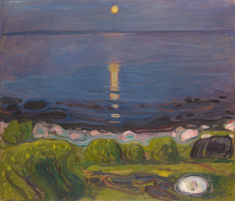 EDVARD MUNCH - Sommernacht am Strand, 1902/03, Privatsammlung Abb. via museum-barberini.com
