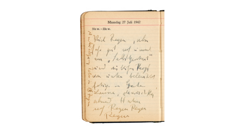 Max Beckmann's diary with notes about the painting. Image courtesy of Grisebach