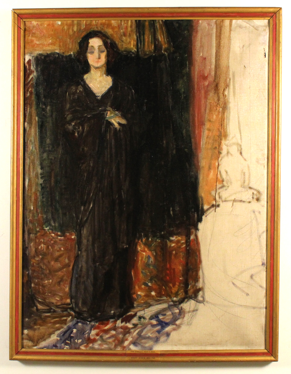 Dieses unvollendete Damenportrait zeigt vermutlich Eva Mudocci, gemalt von Edvard Munch | Foto: St. Olaf College/Flaten Art Museum