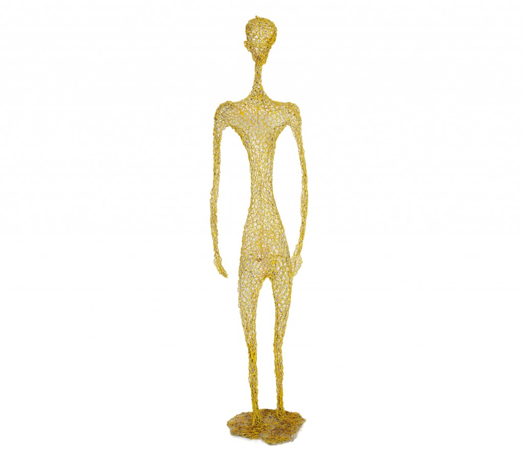 Roger Chomeaux, dit Chomo, Pêcheur de lune, sculpture en grillage peint, image ©Estim Nation