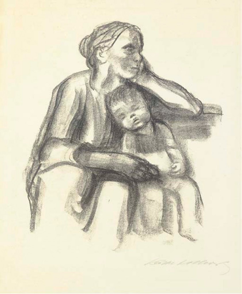 Käthe Kollwitz, « Worker's Wife with Sleeping Boy », 1927, image ©Christie's