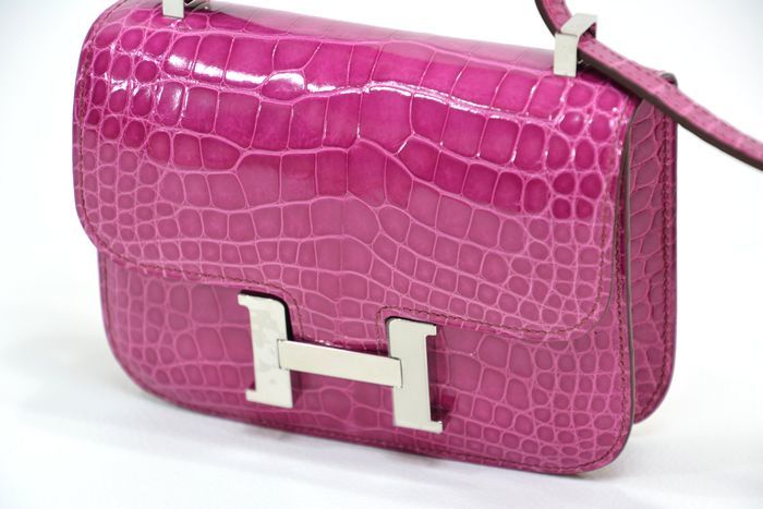 Hermès - Constance, fuchsia-colored alligator leather