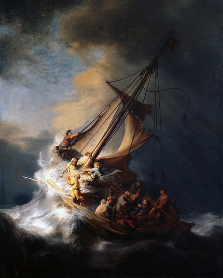 La tempesta del mare di Galilea, Rembrandt van Rijn. 1633, olio su tela.