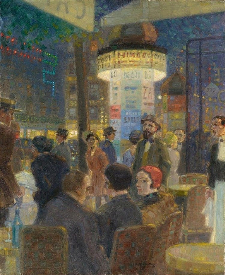Max Schlichting, Boulevardcafé in Paris, 1927