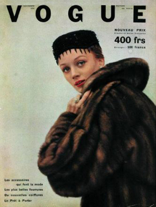 Niki de Saint-Phalle en couverture de Vogue, image via Pinterest