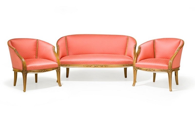Louis Majorelle, canapé et fauteuils, Nancy, France début XXe siècle, image ©Stockholms Auktionsverk