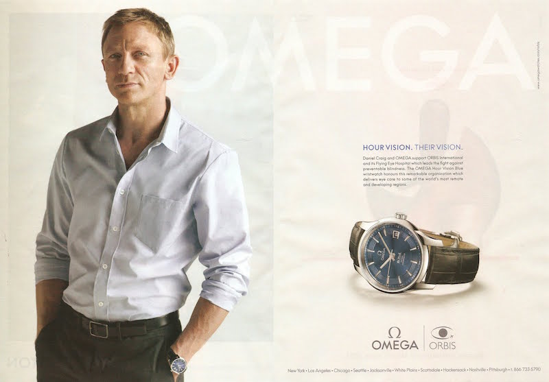 Daniel Craig, che ha interpetato la celebre spia, in una pubblicità per Omega.