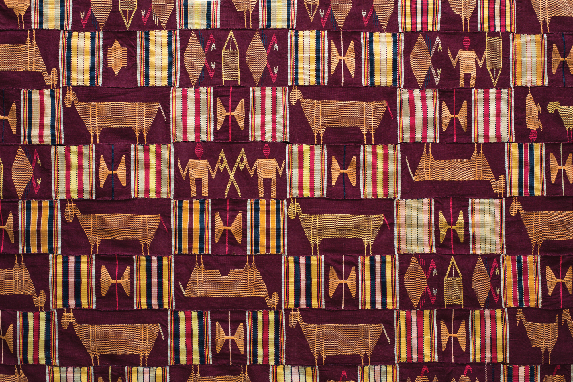 Man’s Cloth, Ewe People, Eastern Ghana or Southwest Togo, cotton, mid 20th century. Woven in narrow strips and then sewn together, Karun Collection. Photo courtesy HALI