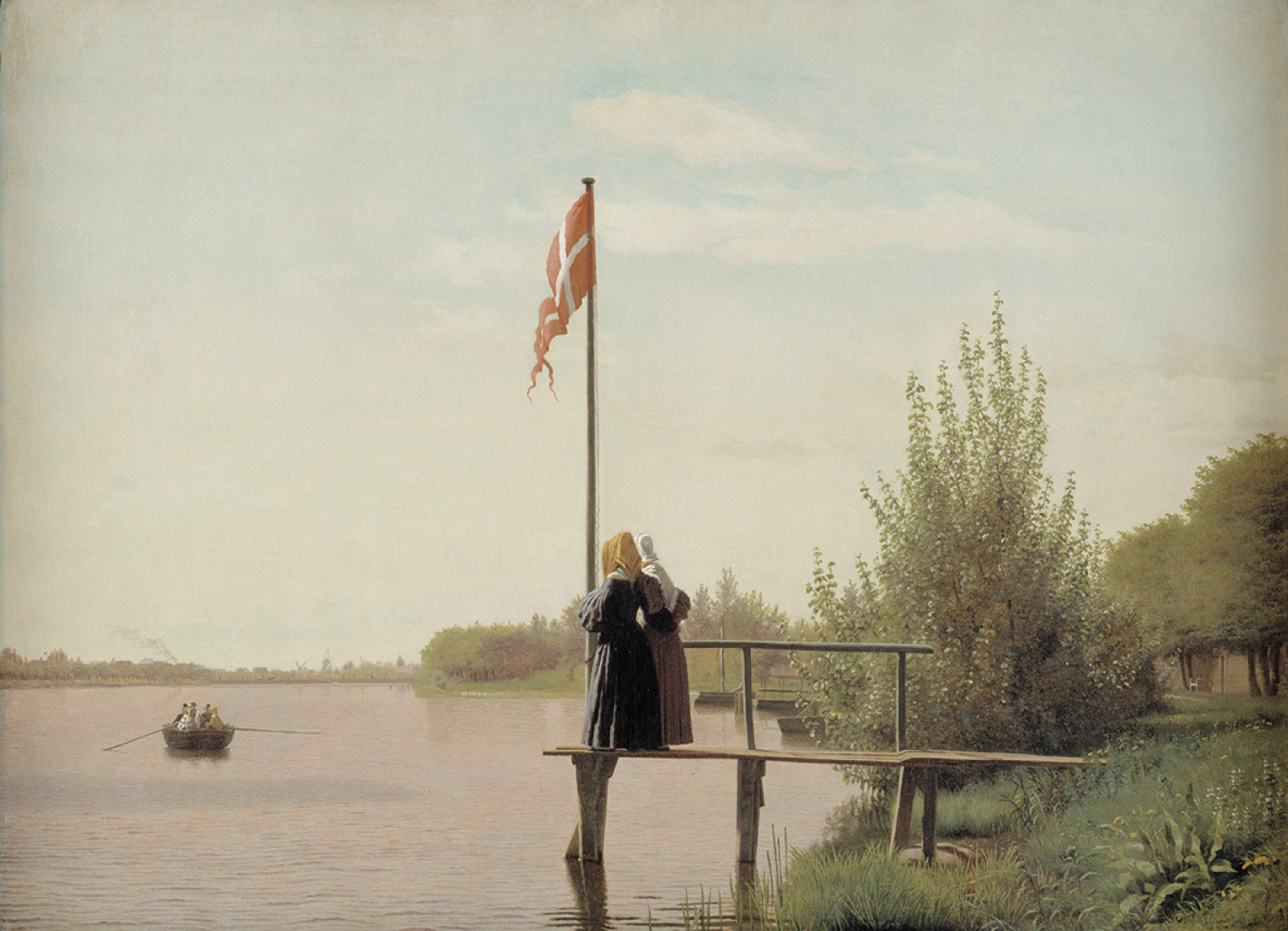 Christen Købke, "Udsigt fra Dosseringen ved Sortedamssøen mod Nørrebro", 1838. Olja på duk. SMK, Statens Museum for Kunst.