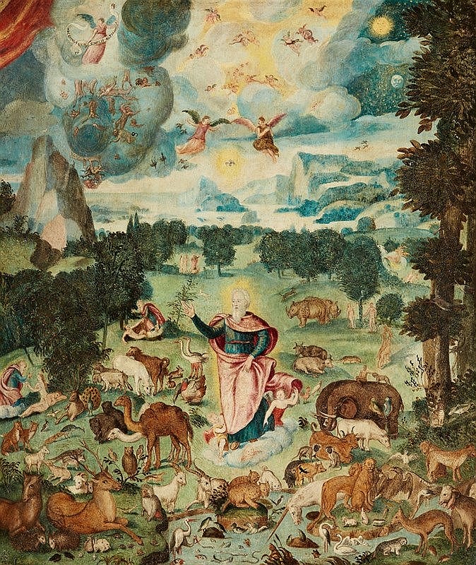 HANS BOCKSBERGER (um 1510 Mondsee - 1561 Salzburg) zugeschrieben - Die Erschaffung der Welt, Öl/Holz