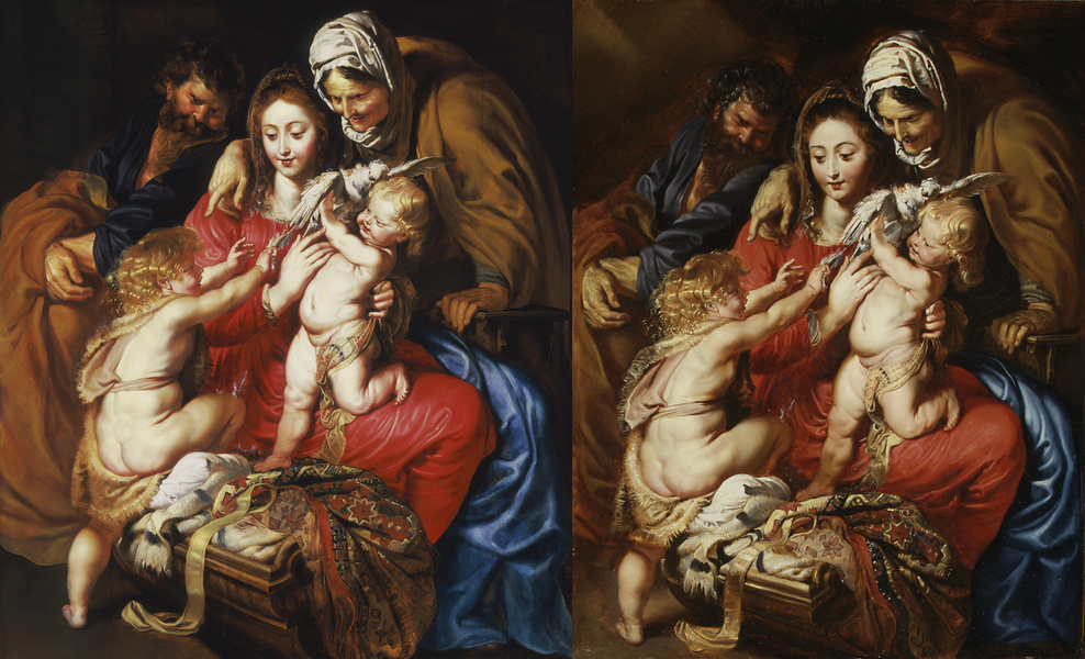 Pietro Paolo Rubens. Left: The version kept at Los Angeles County Museum of Art. Right: The version kept at the Metropolitan Museum of Art, New York, USA