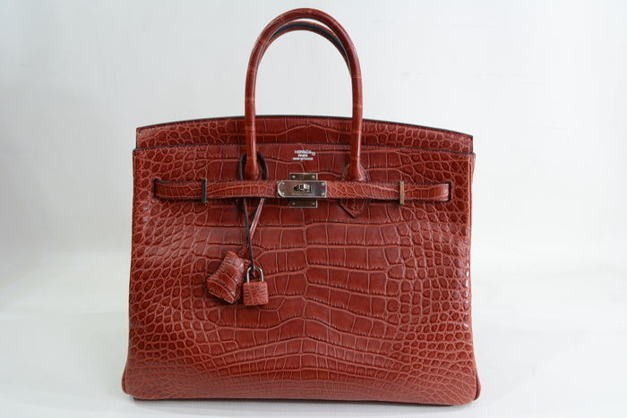 Hermès, Birkin 35, red-brown crocodile