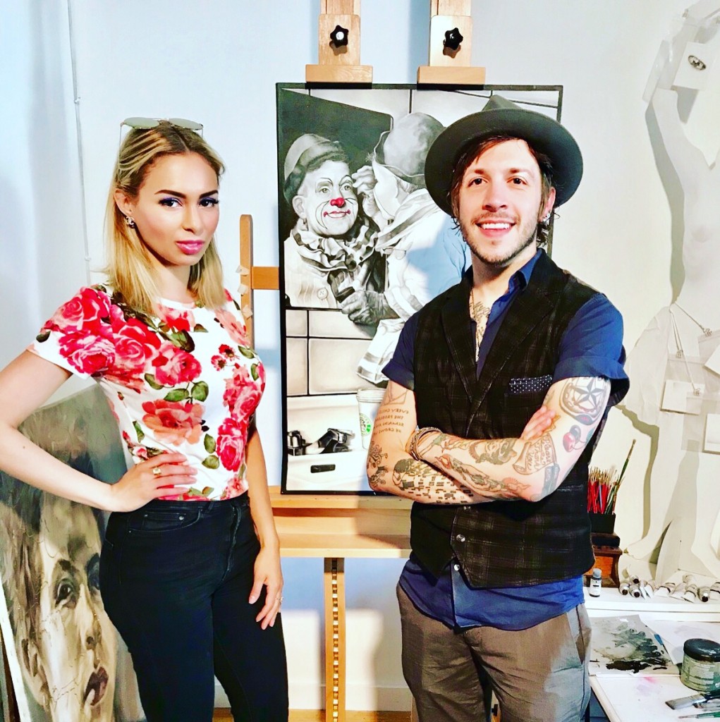 Carrie in the studio of Adam Krueger