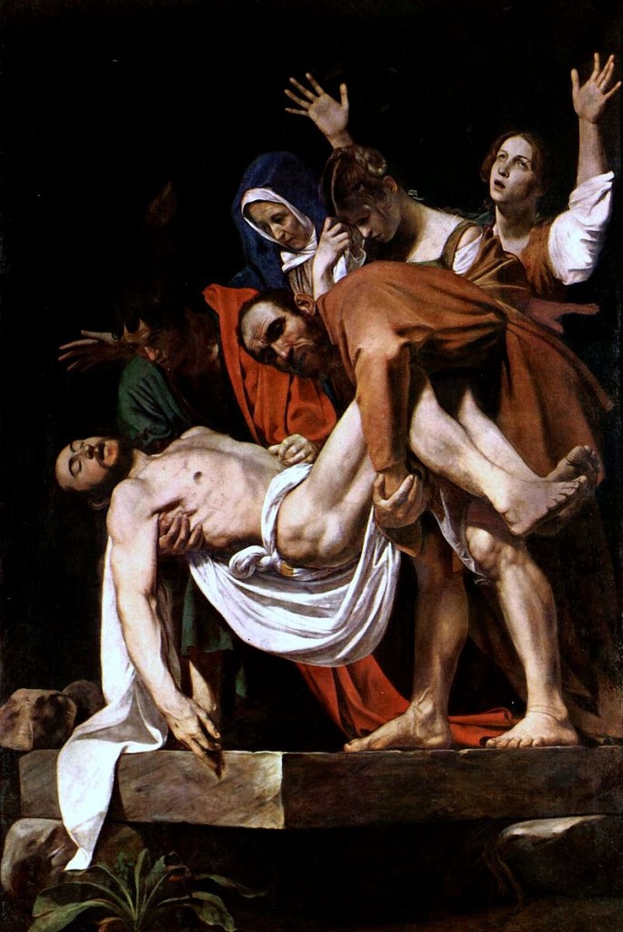 Caravaggio (1571 Mailand - 1610 Porto Ercole) - Die Grablegung Christi, ca. 1602-04 | Abb. via Wikipedia