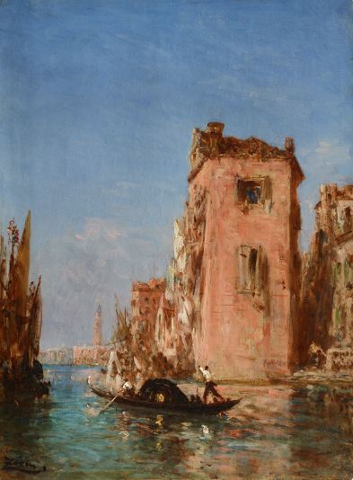 Félix Ziem, Canal à Venise Huile sur panneau, signé en bas à gauche, 57 x 41,5 cm Galerie Ary Jan