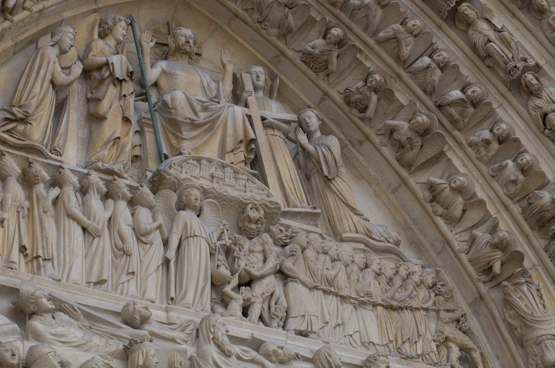 Day of Judgment scene on the front of Notre-Dame. Image: Jeff Mather Photography