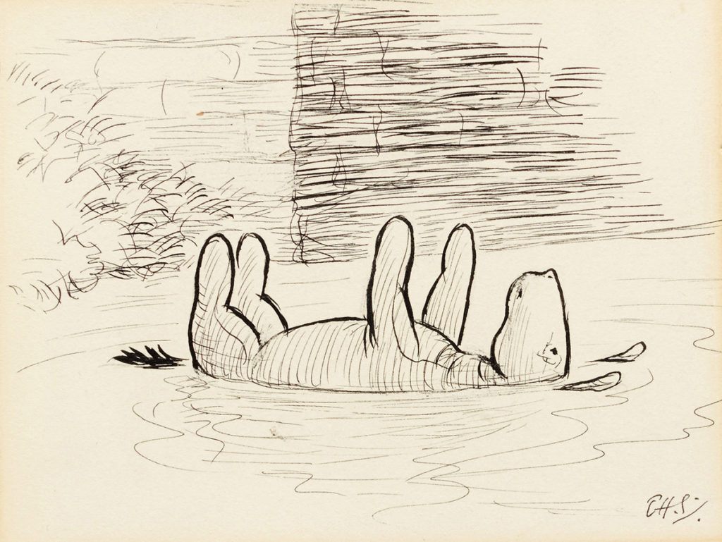 E.H. Shepard, dessin de Bourriquet, issu de The House at the Pooh Corner, image ©Sotheby's