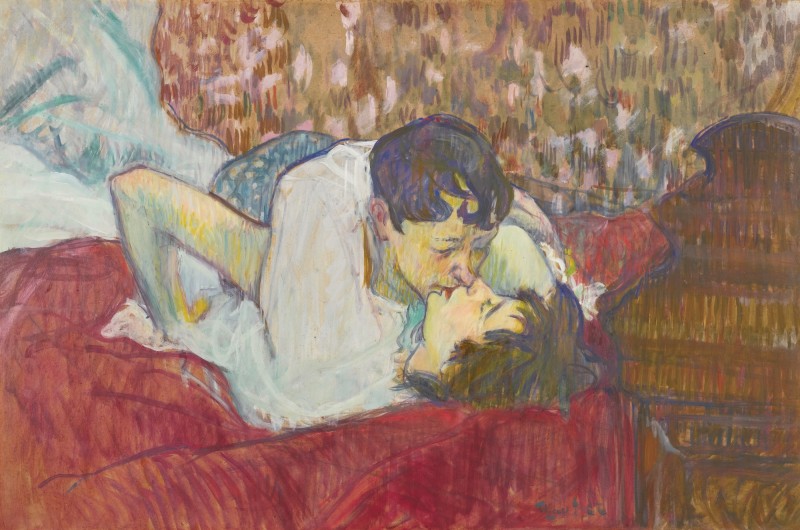 TOULOUSE-LAUTREC. Au lit: Le baiser (1892)