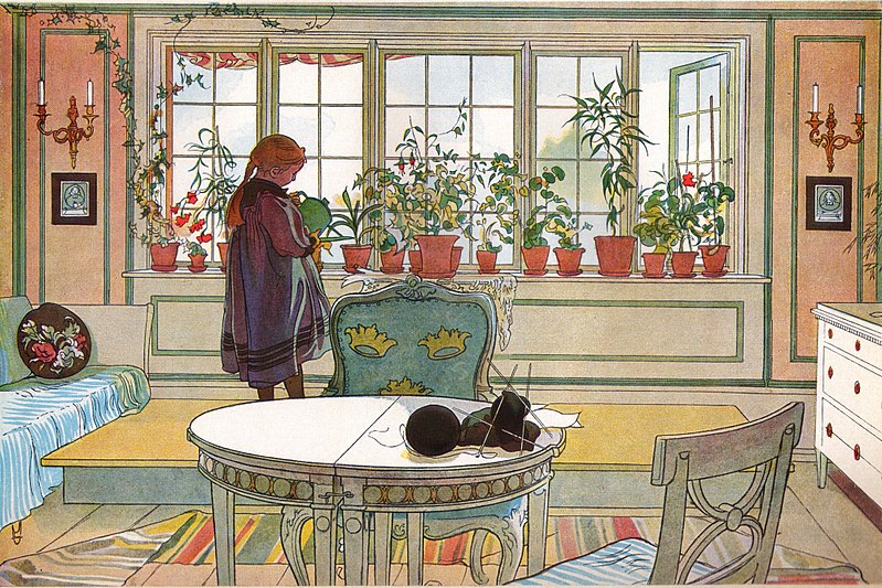 Blomsterfönstret av Carl Larsson 1894. Bild Wikimedia Commons