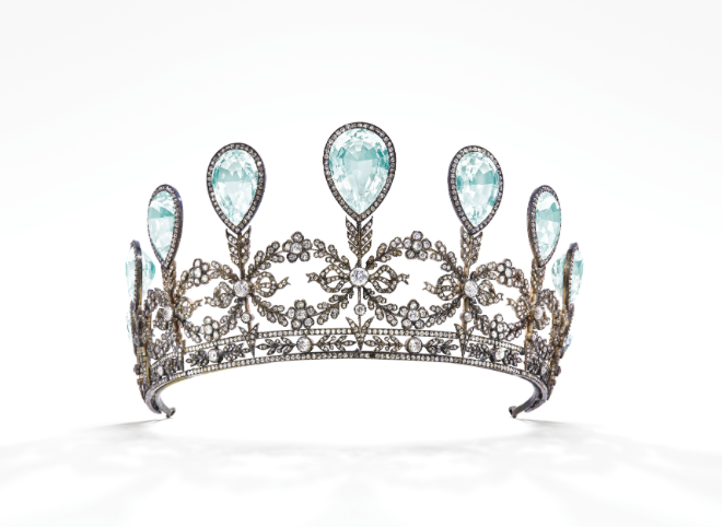 The diamond and aquamarine tiara. Image: Christie's