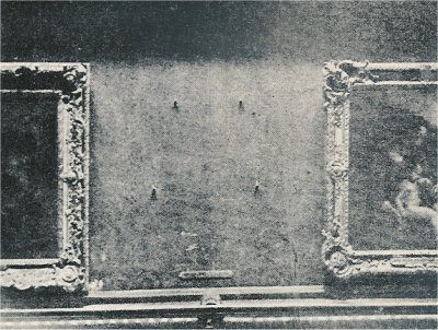 L’emplacement de la Joconde au Louvre en 1911 après le vol Image via lesyeuxdargus.wordpress.com