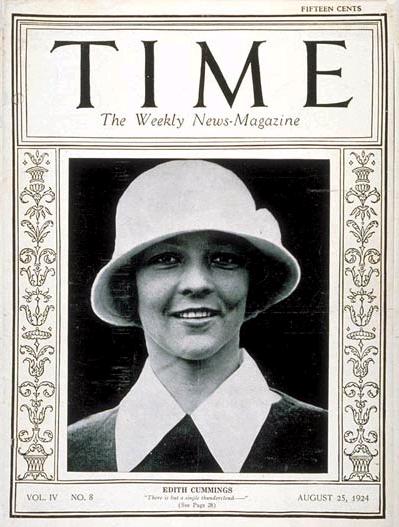Time Magazine, Volume IV Issue 8, August 25, 1924 The cover shows the 1923 U.S. Women's Amateur Champion, Edith Cummings.