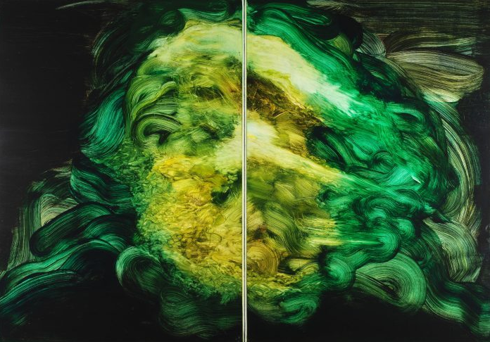 Johan Van Mullem, Sans titre, Encre sur Kappa, deux fois 140x100cm, 2015 Loo & Lou Gallery