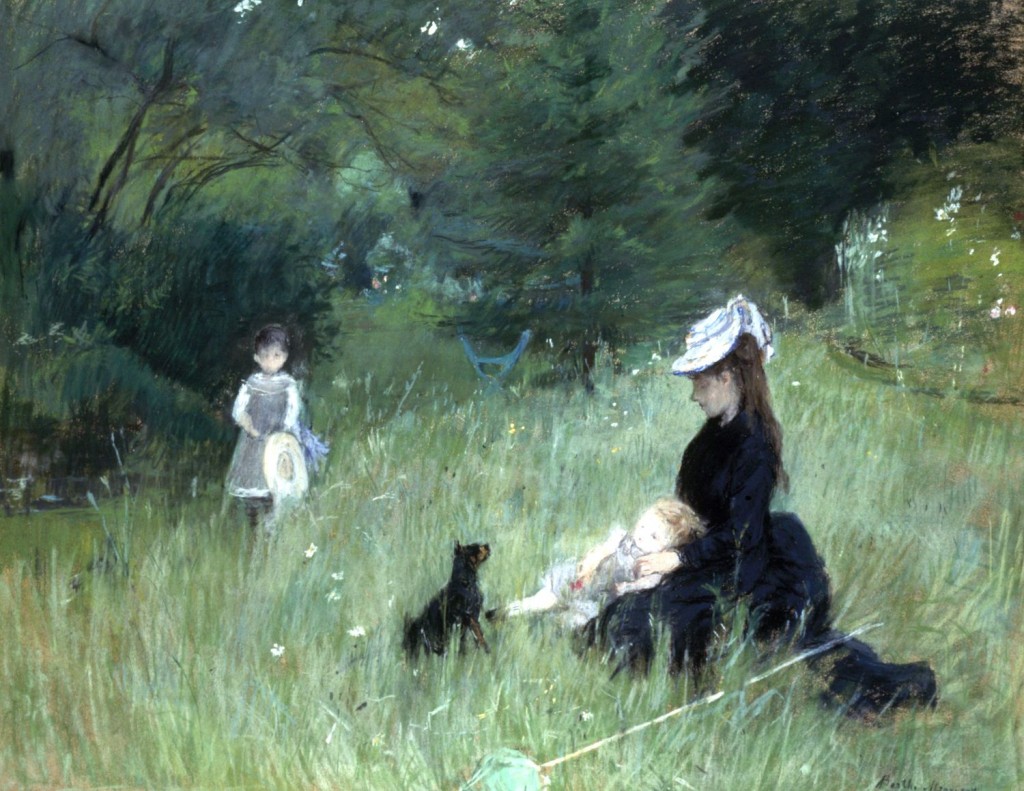 Berthe Morisot, « Dans le parc », pastel, vers 1874, image ©Petit Palais Roger Viollet