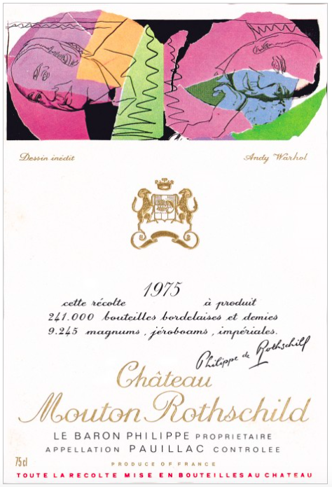 Andy Warhol pour Mouton-Rothschild, 1975, image ©Mouton-Rothschild