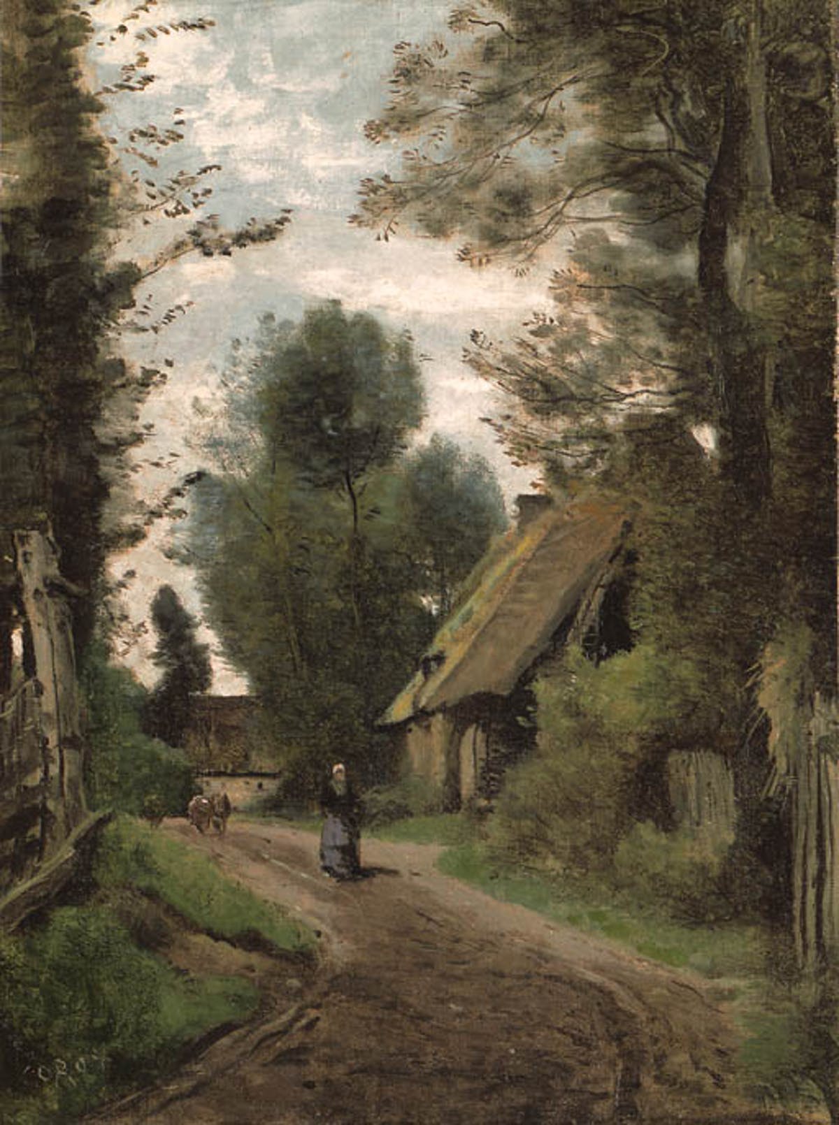 JEAN-BAPTISTE COROT. "Saint-Quentin-Des-Prés (Oise), Près Gournay-en-Bray". Óleo sobre lienzo.