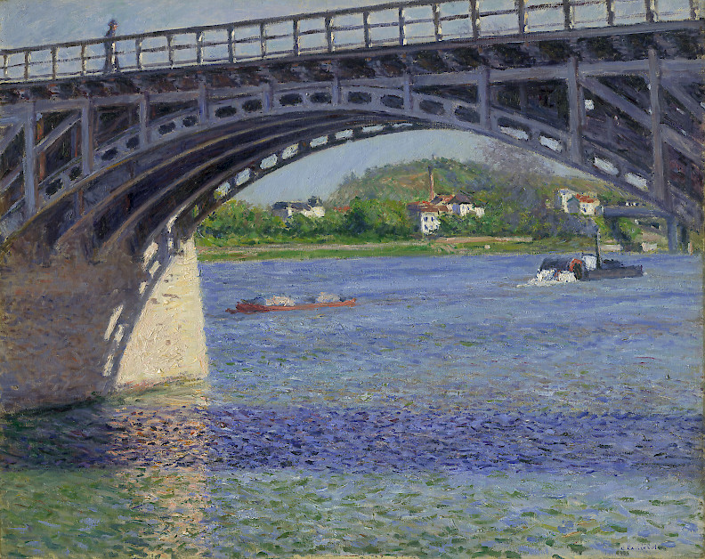 GUSTAVE CAILLEBOTTE - Die Brücke von Argenteuil und die Seine, um 1883, Privatsammlung Abb. via museum-barberini.com