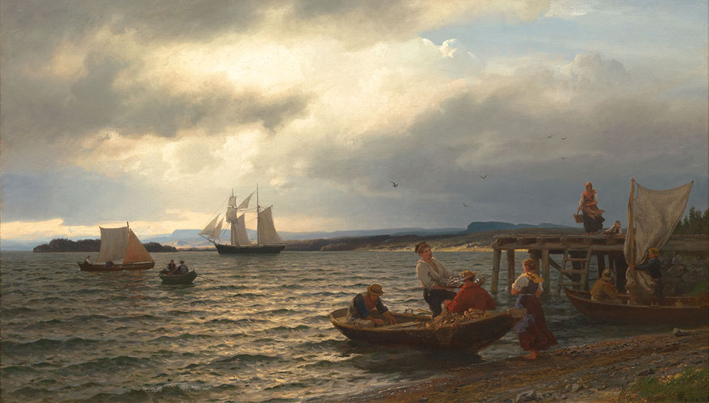 Hans F. Gude, Ved Christianiafjorden år 1874. Foto: Blomqvist.