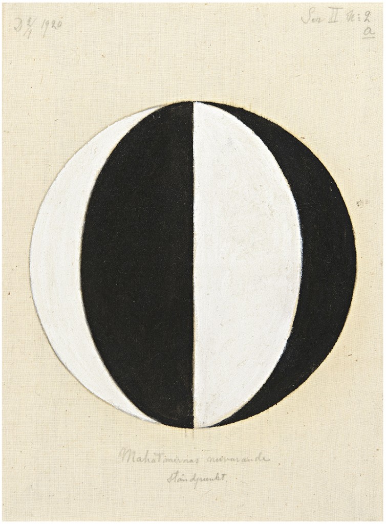 HaK469, Nr. 2a, Der aktuelle Standpunkt der Mahatmas, Serie II, 1920, 36,5x27cm, Öl/Lwd. © The Hilma af Klint Foundation, Foto: Moderna Museet, Stockholm